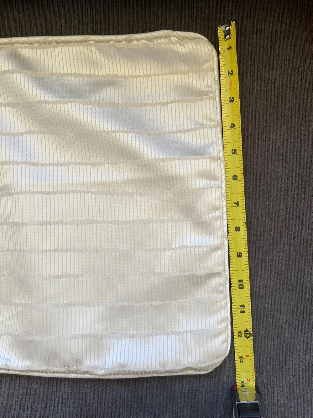 Pier one Import Satin  Ivory Striped Satin Pillow covers 19 1/2 x13